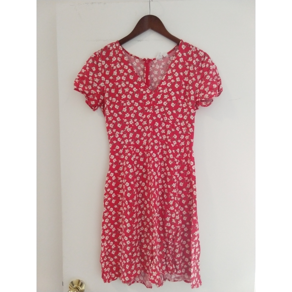 Gap pink floral mini dress